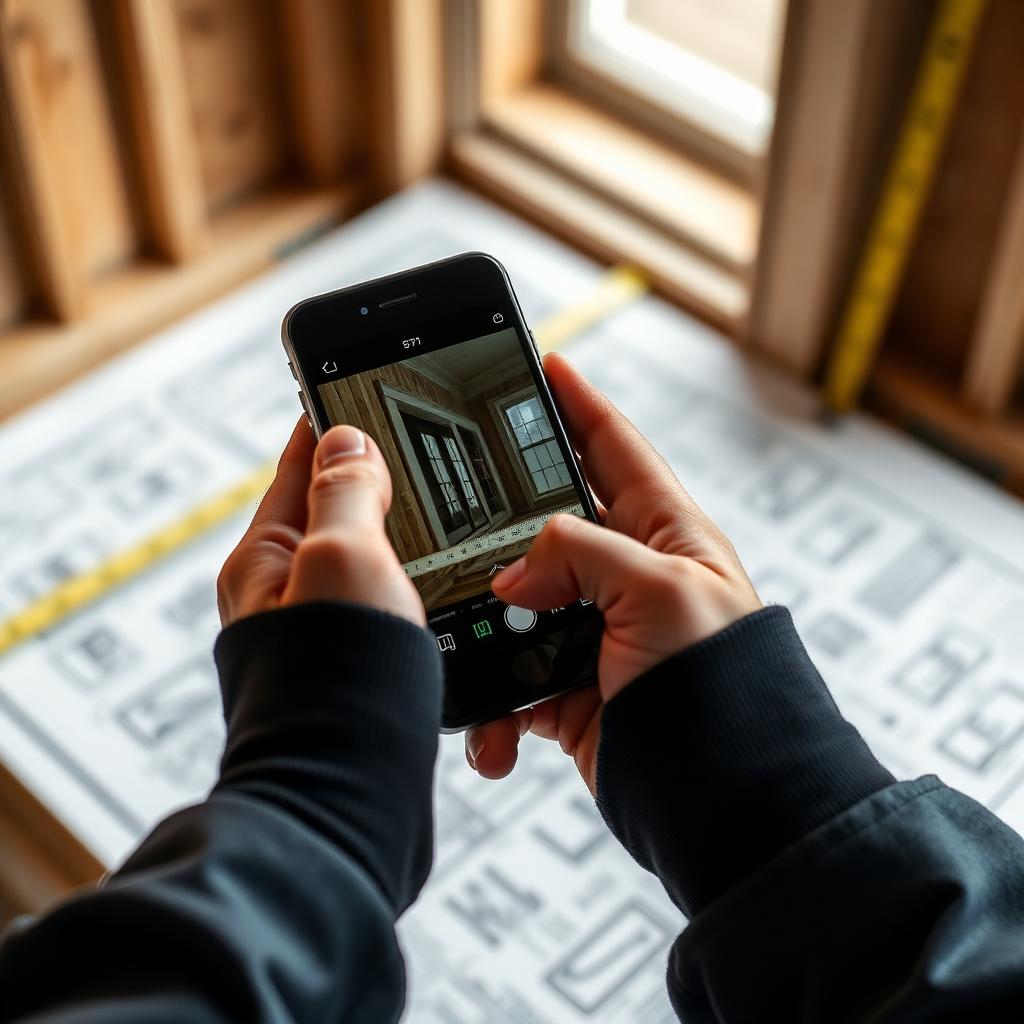 Relevé de mesures sur chantier avec un smartphone